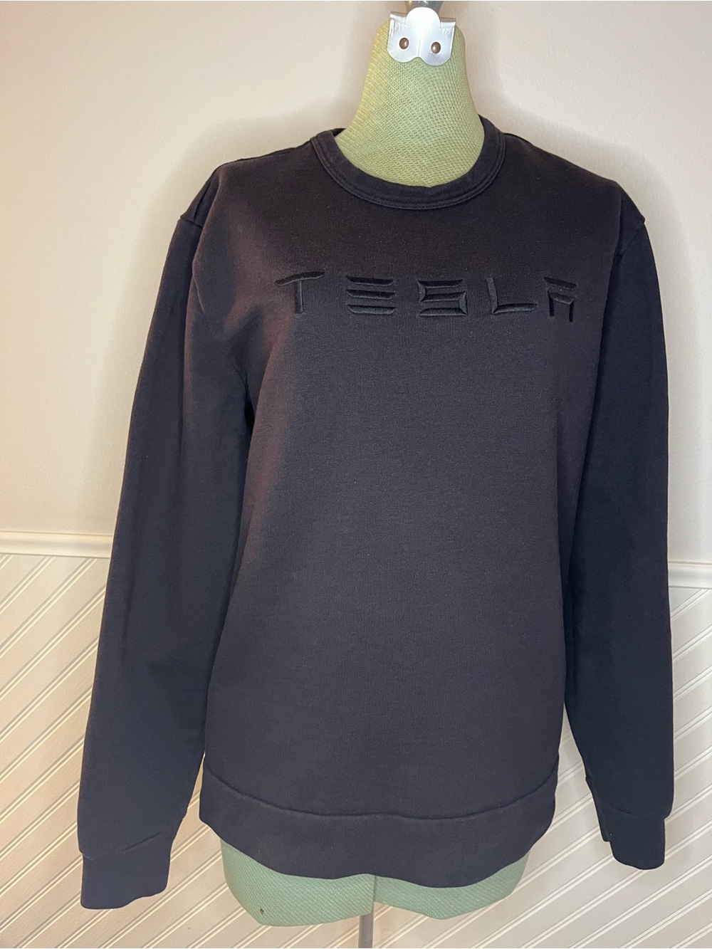 TESLA Black Crewneck Sweatshirt - Men's